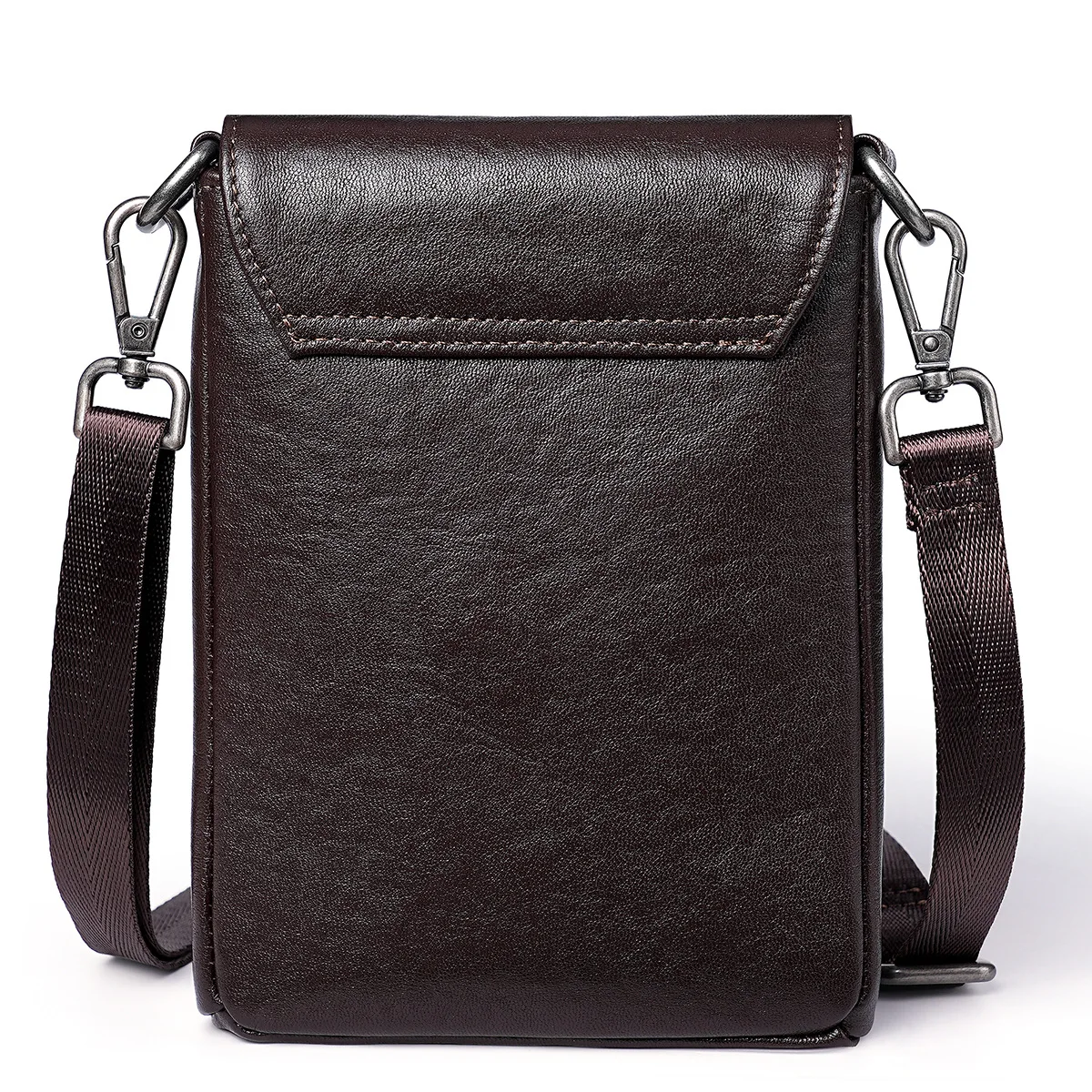 Man Shoulder Bag Cow Leather Phone Bag For Men And Women Trendy Flip Cover Commuter Phone Bag Stylish Crossbody Bag For Men