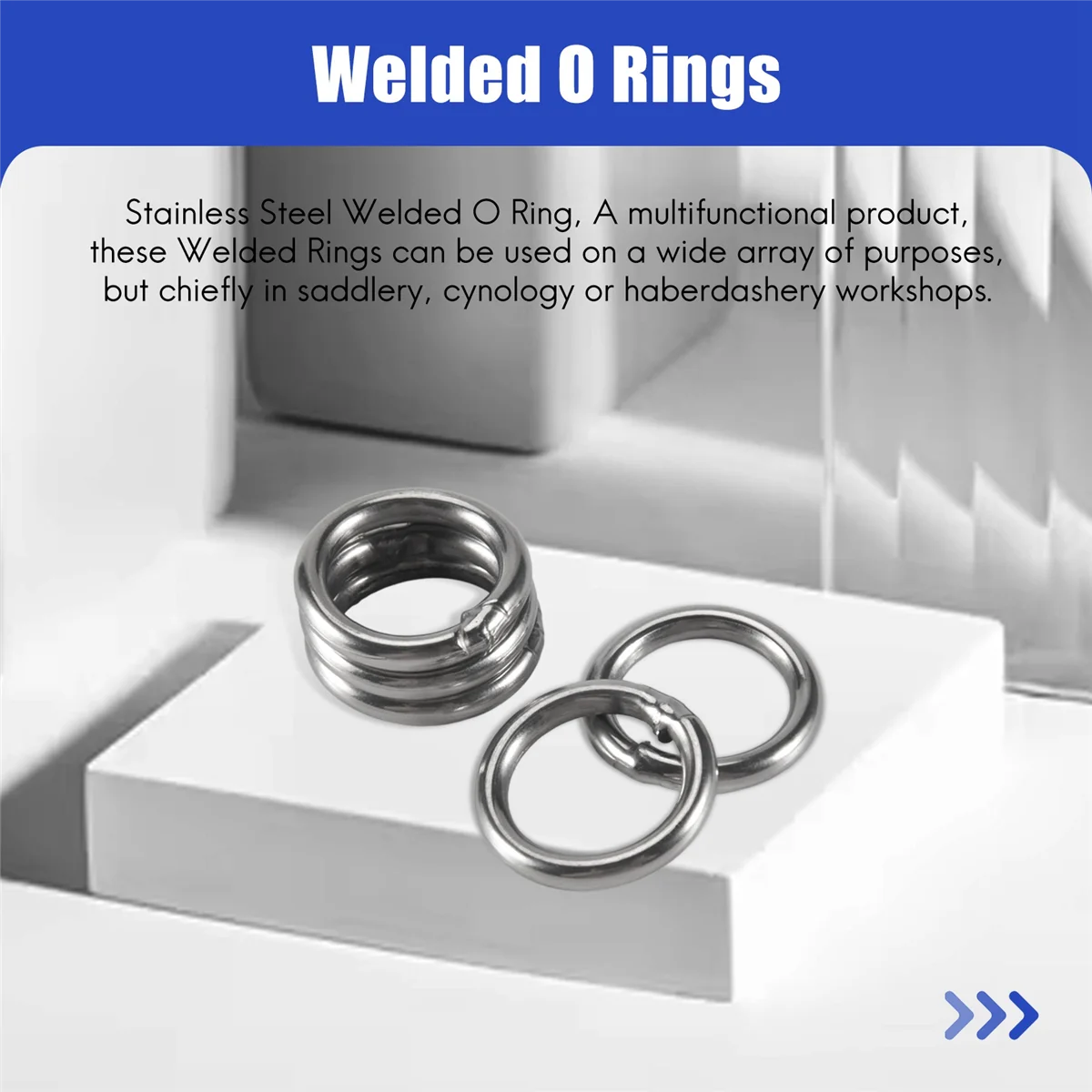 X11AA 20mm x 3mm Stainless Steel Webbing Strapping Welded O Rings 5 Pcs