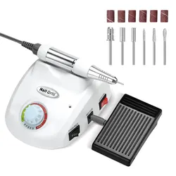 Máquina pulidora eléctrica para uñas, juego de fresas para manicura y pedicura, 35000 RPM