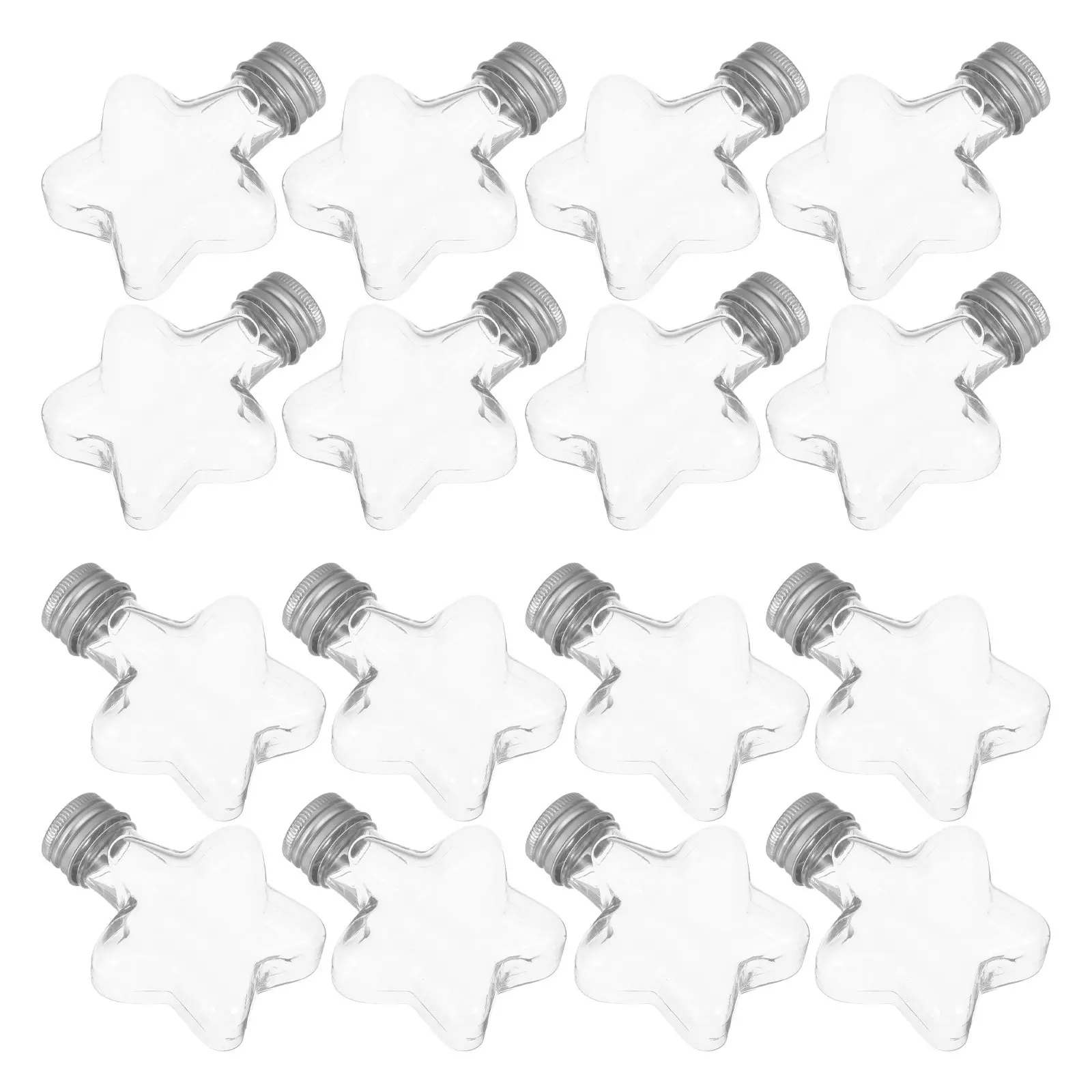 20Pcs Plastic Star Shape Clear For Christmas Decoration 50ML Hanging Caps Fillable Ornaments