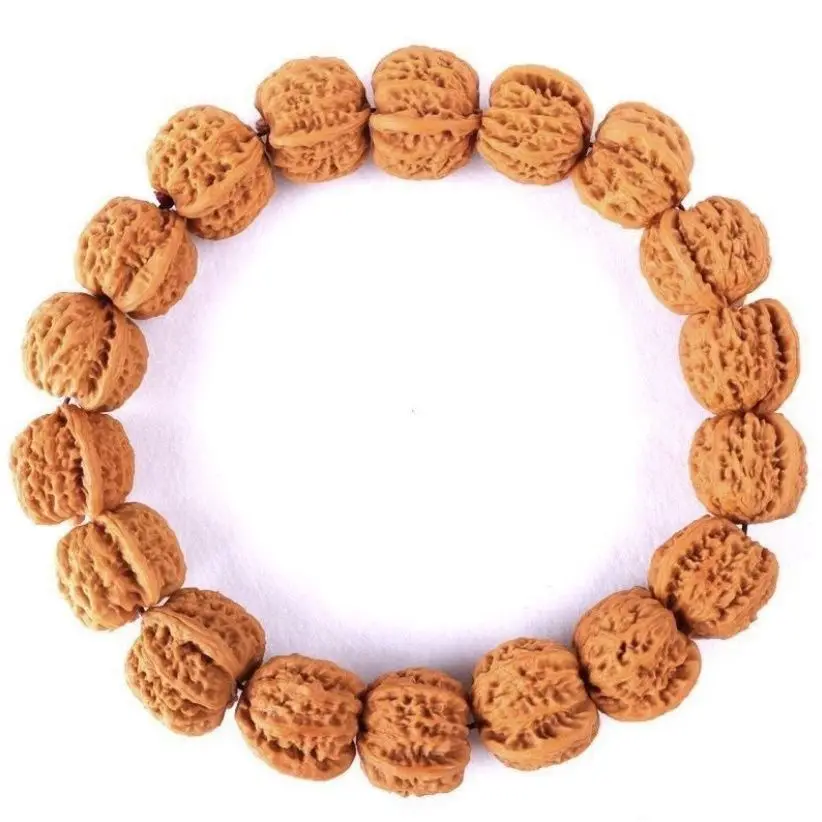 Chinese Style Lucky 35mm White Lion Walnut Prayer Beads Bracelet Auspicious Wealth Attracting Wrist Mala For Men Women Meditatio