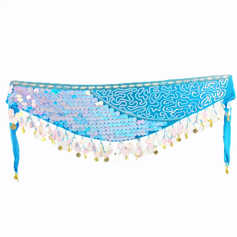 New Hanging Coin Sequins Belly Dance Belt Girl Costumes Hip Scarf for Women Belly Dancing Indian Dance wear Performance Outfit