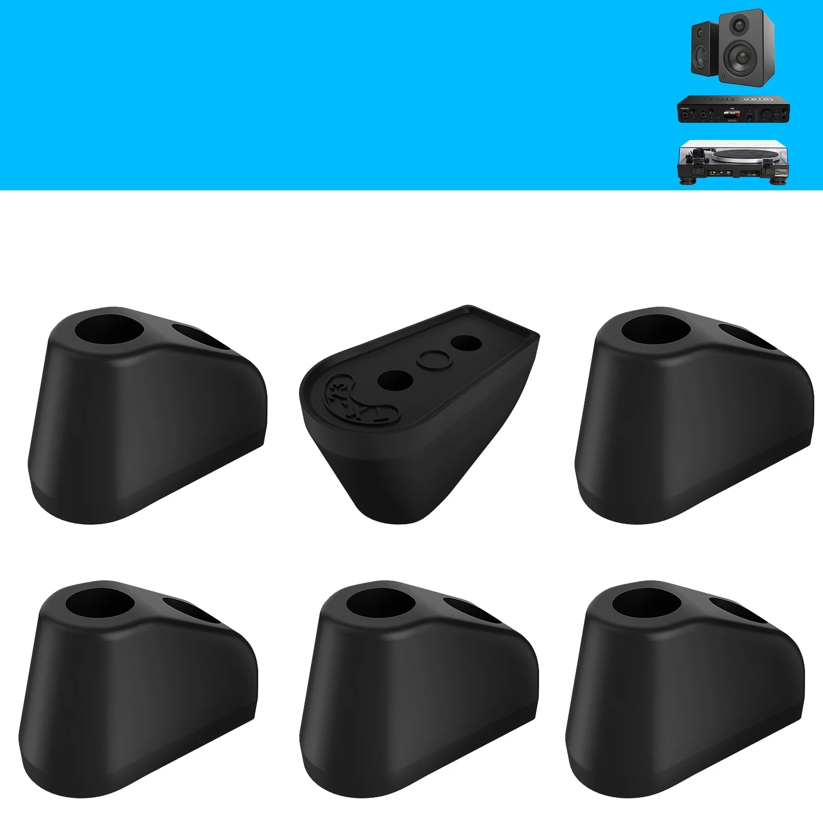 

Speaker universal non-slip silicone cushioning feet DIY audio amplifier player record player cushion height base pads