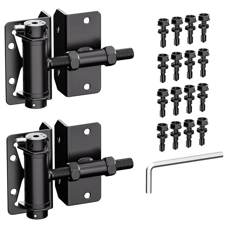 abmh-self-closing-heavy-duty-gate-hinges-for-wood-metal-vinyl-pvc-fences-adjustable-tension-2-pack-black-finish