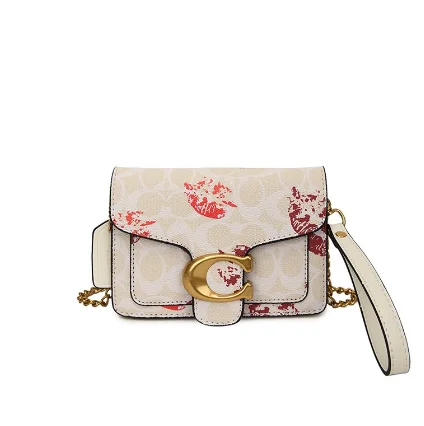 Bolsa quadrada pequena portátil da moda da textura premium, bolsa feminina versátil da nova tendência, bolsa oblíqua impressa casual da moda