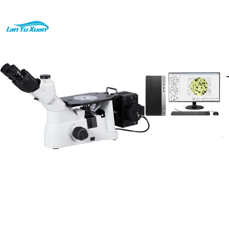 Metallurgical Microscope Trinocular inverted microscope for metallography with software and  FXD-30MW