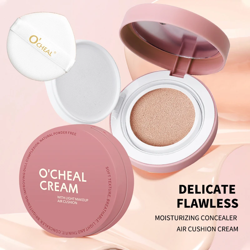 OCHEAL CC Cream Cushion Foundation Cream Long Lasting Moisturizing Concealer Foundation BB Cream For Face Makeup Concelear