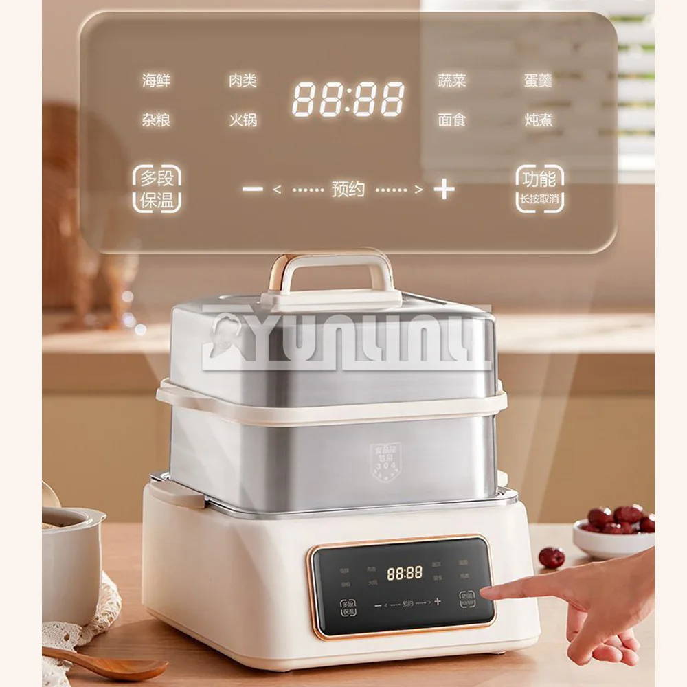 Multifunctional Electric Steamer Fully Automatic Dumpling Steamer Cuscusera Vapor Olla Stainless Steel Breakfast Machine