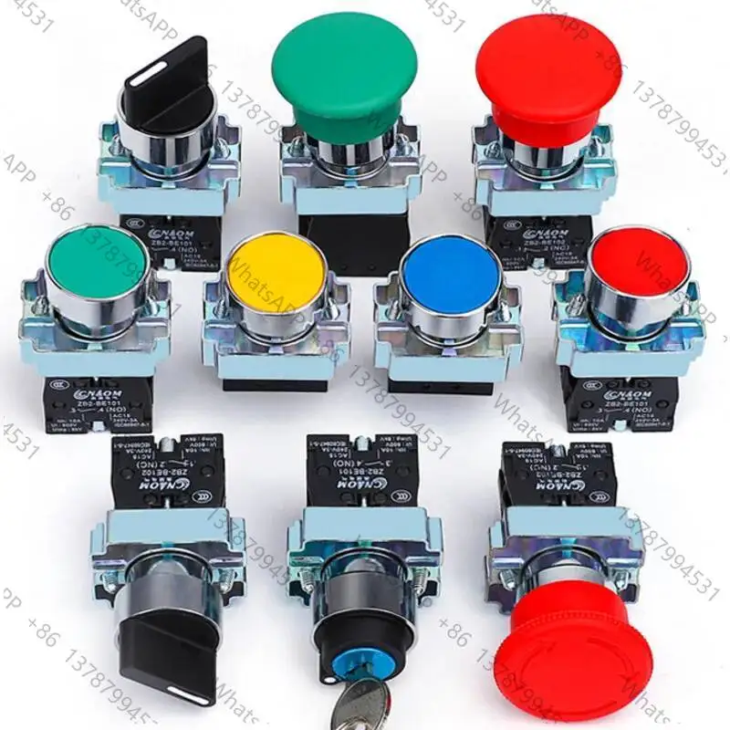 Button Switch Xb2-be101c Second And Third Gear With Light Self Locking Knob Switch 24v220 One Normally Open Red Green