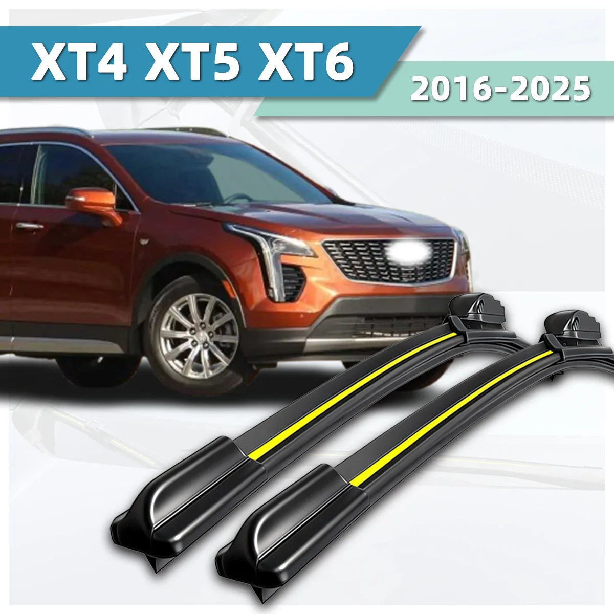Geeignet für Cadillac XT4 XT5 XT6 (2016-2025) Scheibenwischer aus Naturkautschuk, stabil und langlebig, Zwei-Wege-Wischer für die Frontscheiben von Autos.