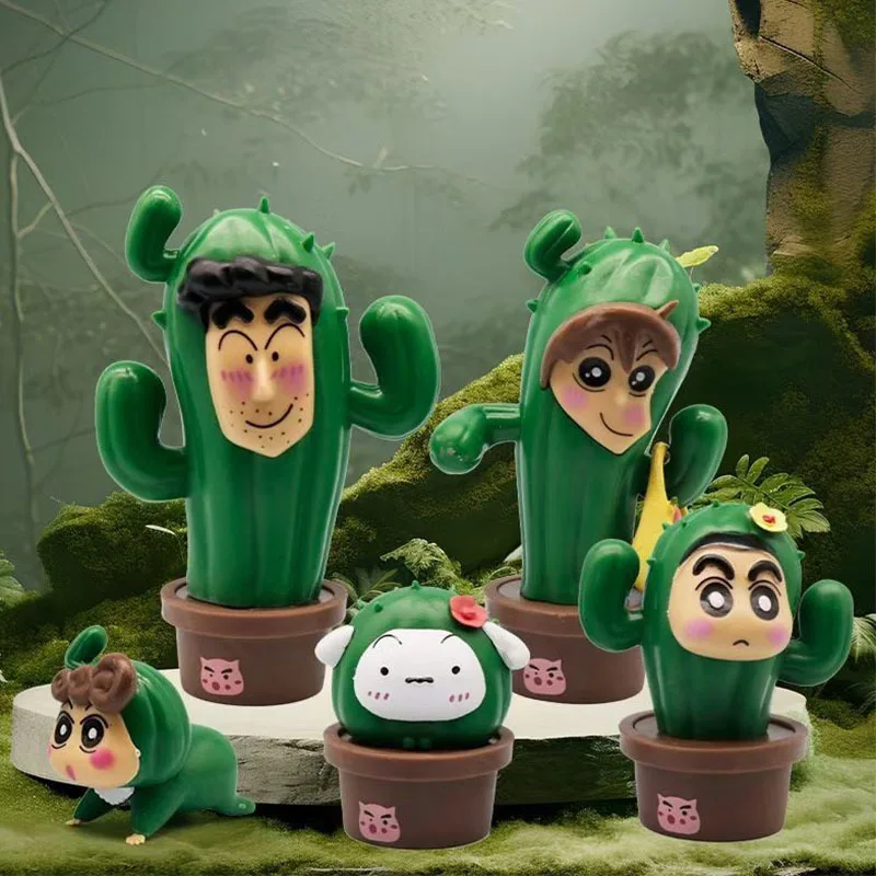 짱구는 못말려 모델 짱구 코스프레 선인장 부처 피규어 애니메이션 귀여운 인형 장식 만화 액션 피규어 장난감 어린이 선물