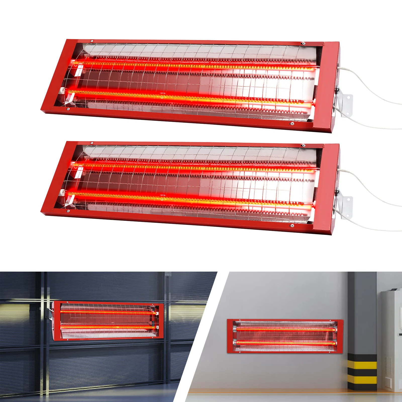 

2PCS 2000W Spray Baking Lamp, Paint Booth Infrared Paint Curing Light, Heating Lamp, Heaters, 110V