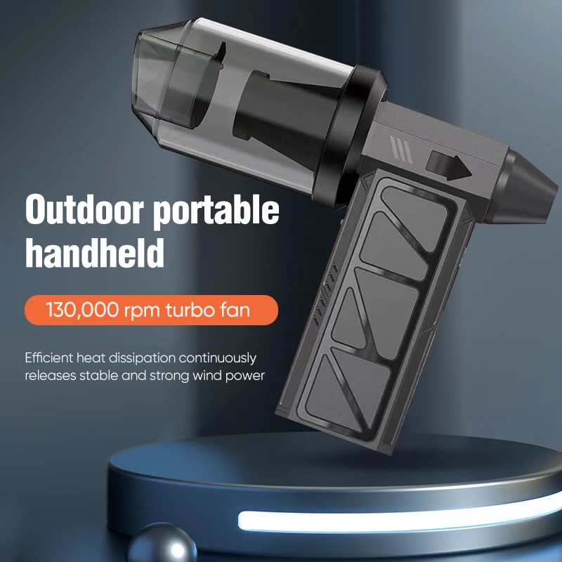 Super Turbo Fan 130,000RPM Turbo Violent Fan Powerful Air Blower Vacuum Dust Cleaner Type-C Charging 55m/s Brushless Jet Blower