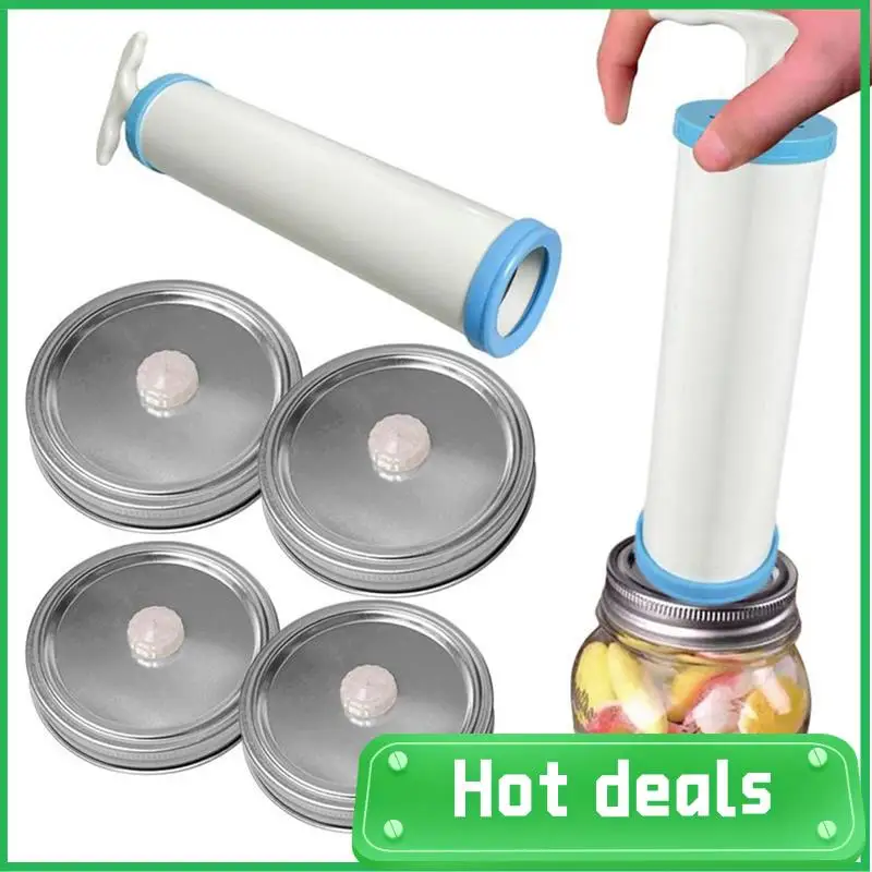 

A18Z-Mason Jar Vacuum Lid Set Food Vacuum Jar Mason Jar Vacuum Pump Head Handheld Jar Sealer Vacuum Sealer Accessories