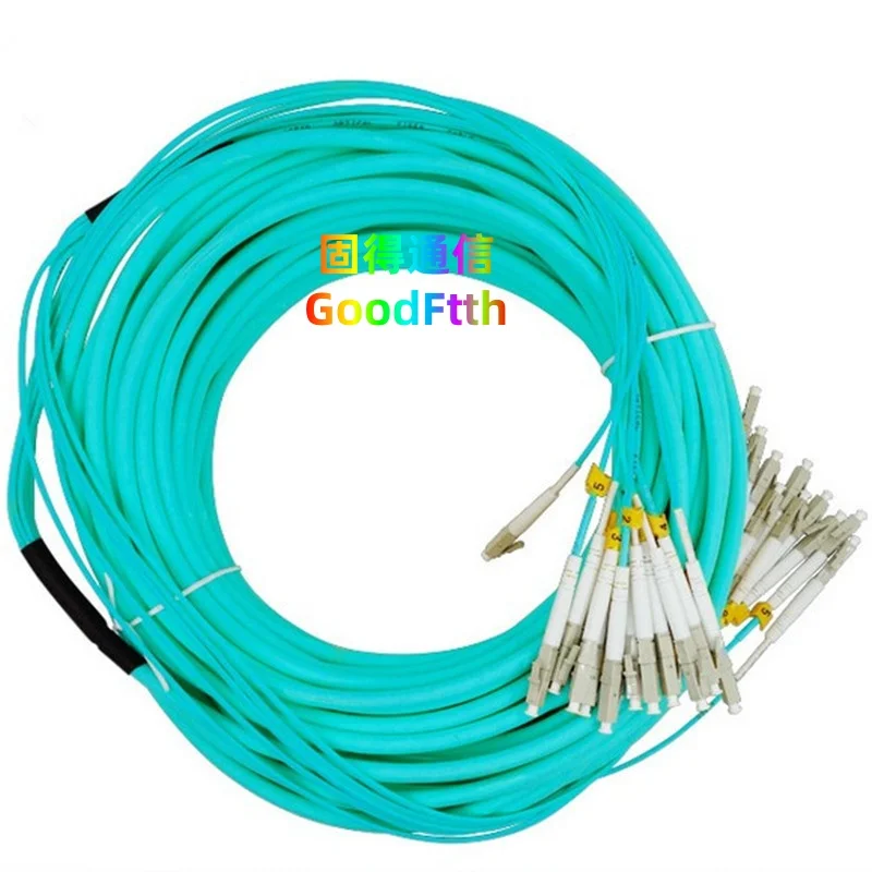 สายแพทช์ LC-LC OM3 สายฝ่าวงล้อม 12C 5m 10m 15m 20m 30m 50m 100m 150m 200m 250m 12 Core GoodFtth