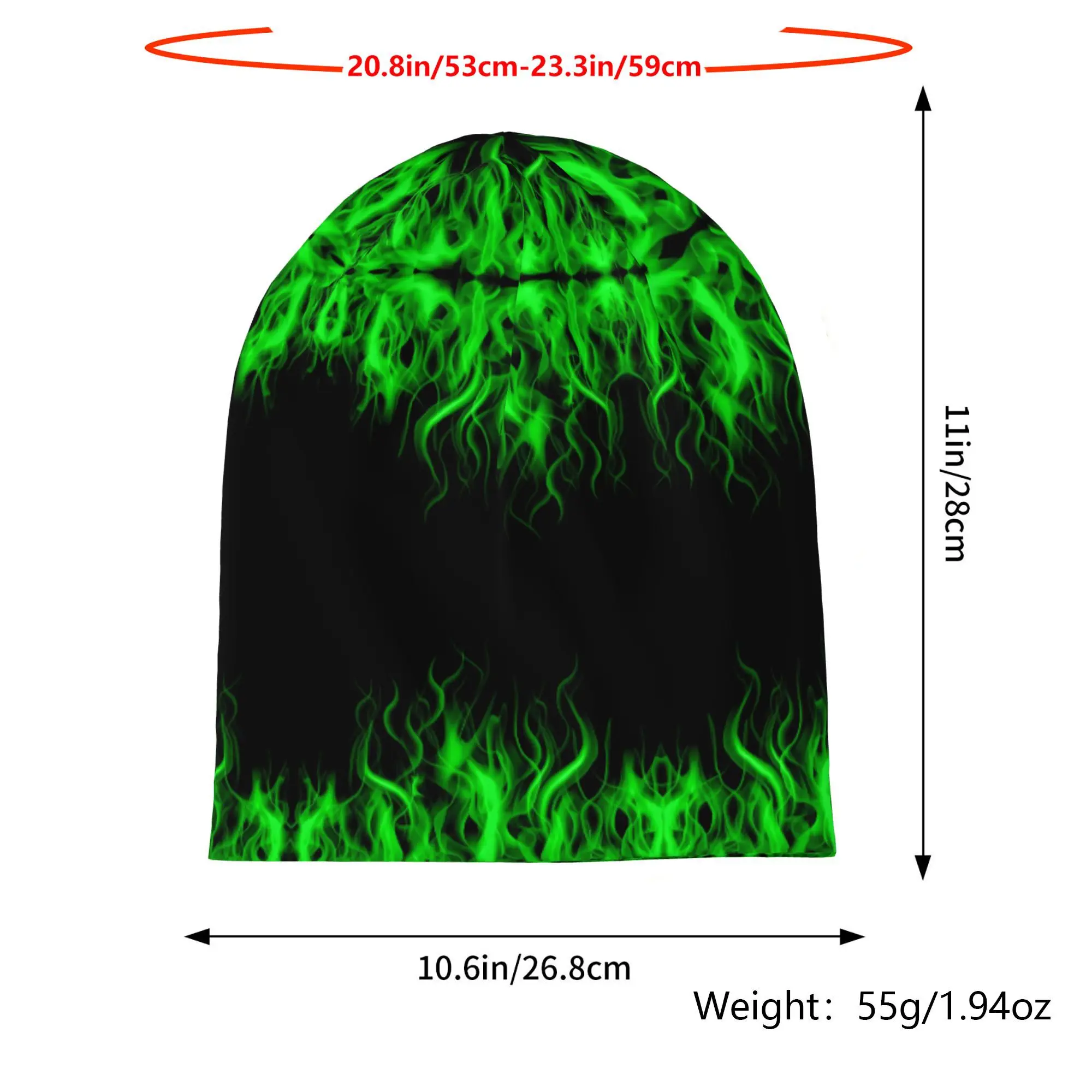 2D Print Design Flame Pattern Skullies Beanies Men'S Novelty Hats