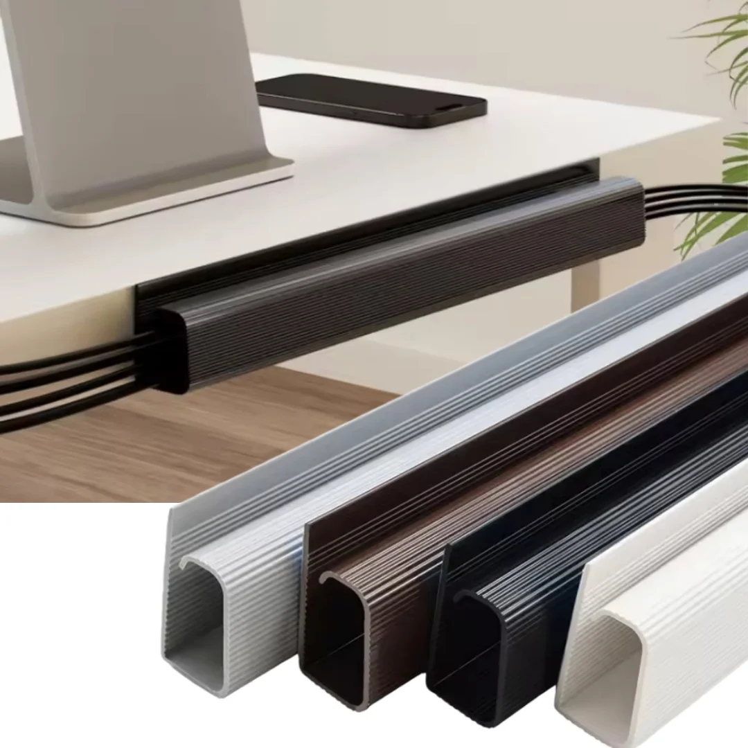 Organizador de Cables para Escritorio, Accesorios de Gestión de Cables, Protector de Cables, Bandeja de Gestión Debajo del Escritorio Sin Perforación