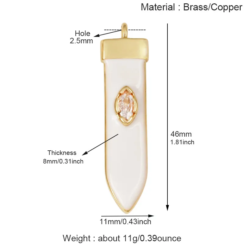 Luxury Zircon Cone Spike Teardrop Charm Pendant,DIY Necklace Bracelet Earring Jewelry Handmade Making Accessories Supplies H43