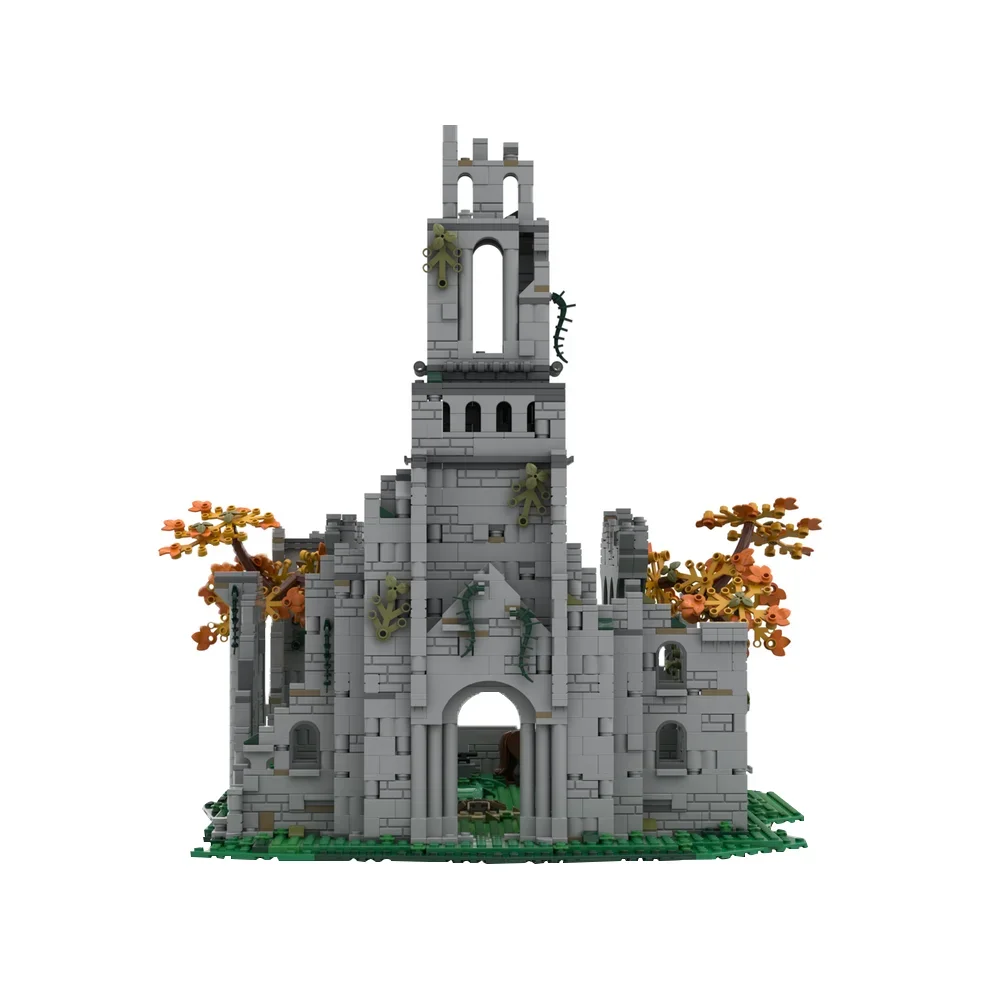 MOC Movie Classic Castle Church of Ellehs Building Blocks Model Rings Game Medieval Architecture Cave Spectral Steed Bricks Toy