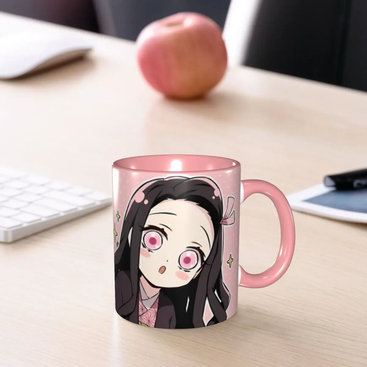 لطيف Nezuko أنيمي شيطان القاتل فنجان القهوة مكتب Kawaii القدح