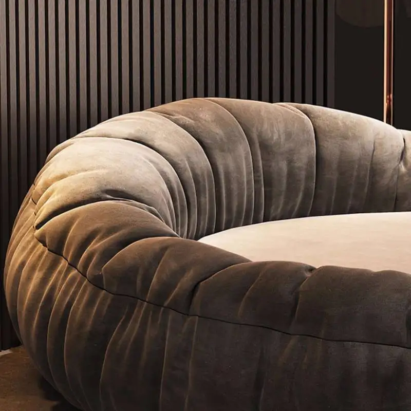 Luxury Designs Double Bed Decoration Elegant Wooden Circle Double Bed Frame Adults Modern Cama Matrimonial Furniture For Home