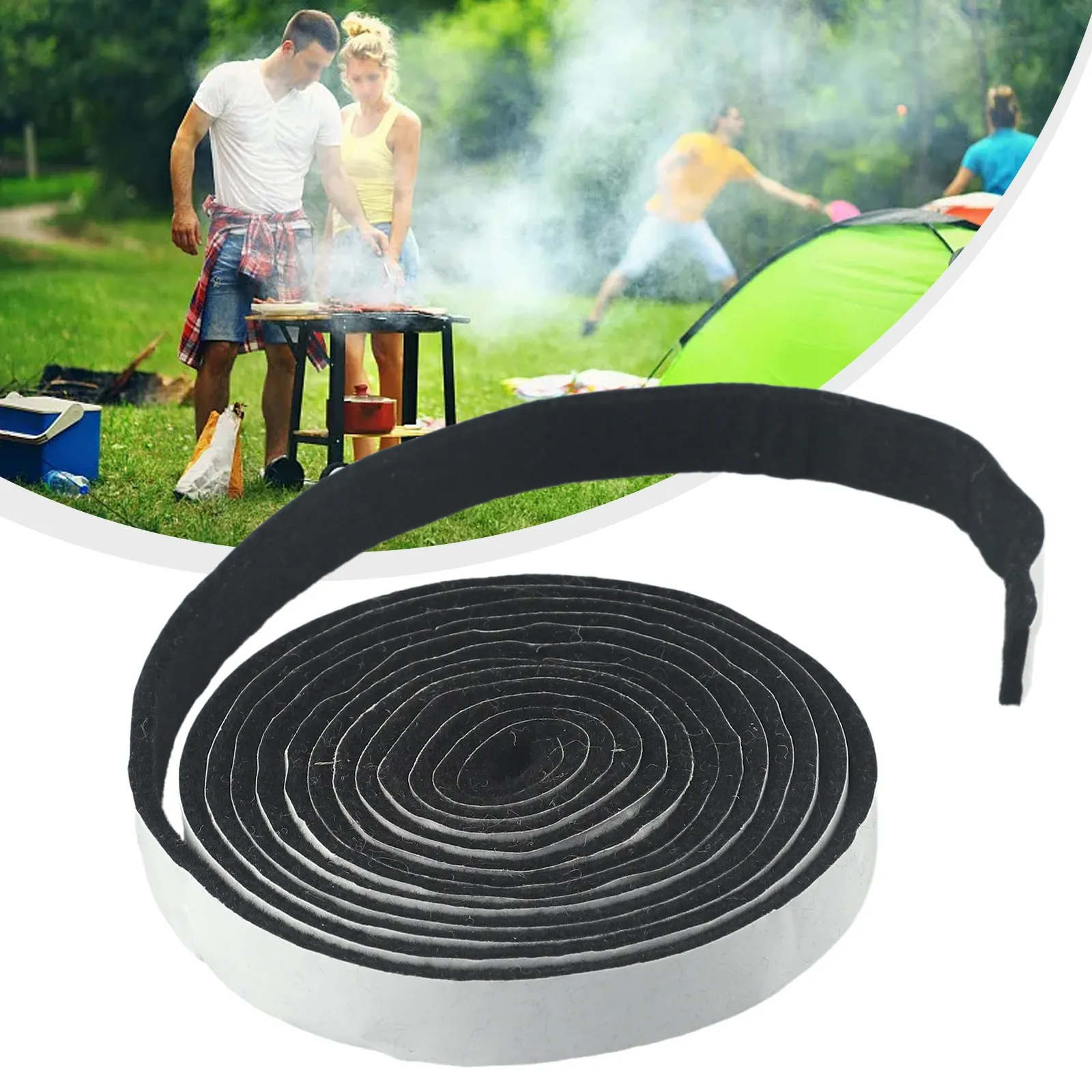 1Roll Sealing Tape 1.3CMx3MMx2.3M High Heat Barbecue Gasket BBQ Door Lid Grill Seal Adhesive Sealing Tape Garden Tool Parts