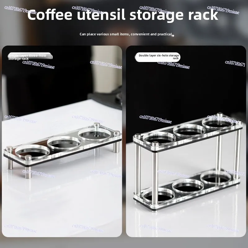 Acrylic Double Coffee Utensils Rack 51/53/58 Mm Powder Press Cloth Powder Storage Rack Storage Base