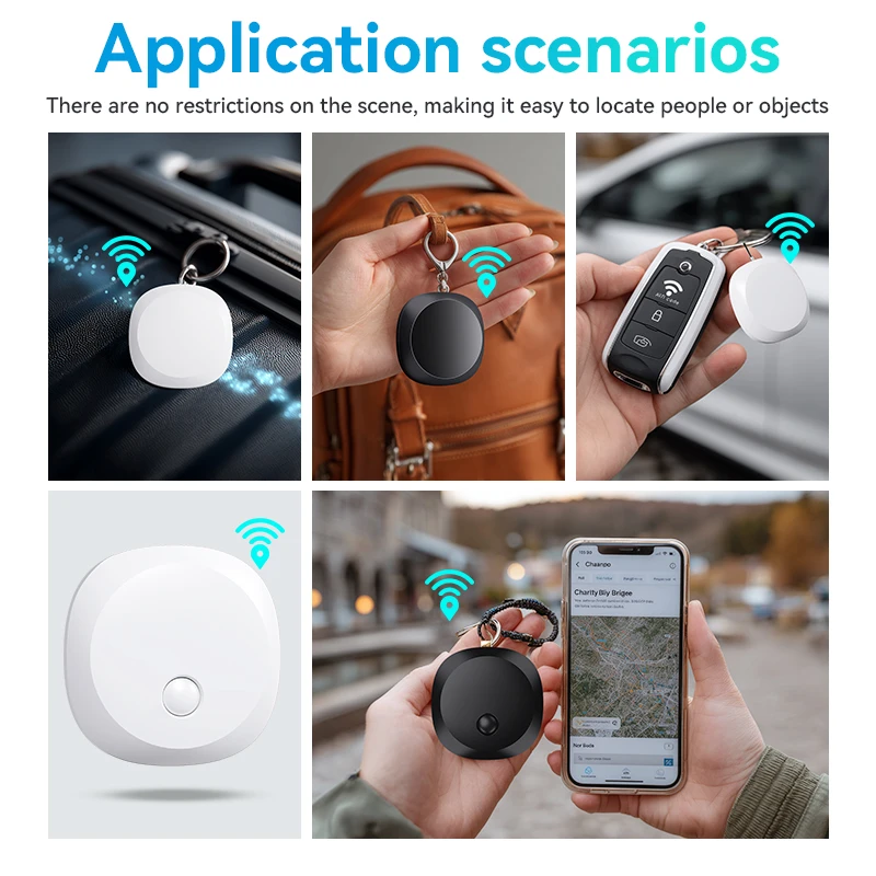 

Smart Bluetooth Tracker Anti Lost Device GPS Locator for Kids Pets Items Keys Compatible with iOS iPhone iPad Apple Devices 2025