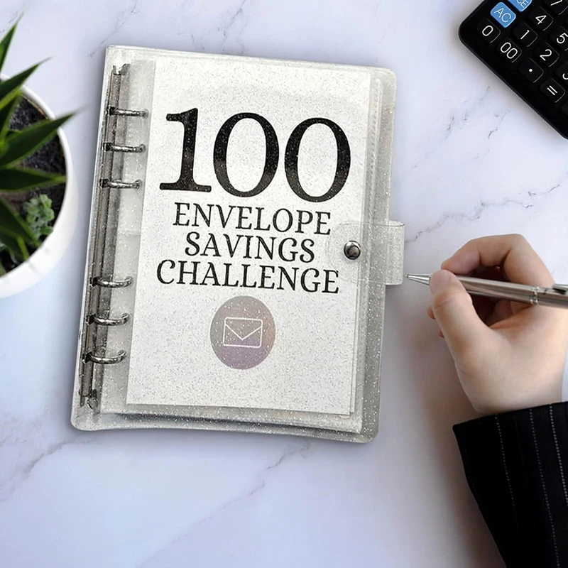 Money-Saving Challenge Kit, 100 Envelope Challenge Binder For Saving 5050 Cash Envelopes For Budget Planning Easy To Use
