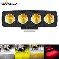 Motorcycle 4 Lens Led Headlight Spotlights High Brightness Motorcycle Driving Light Fog Lamp Motorbike Scooter Running Lamp 12V
