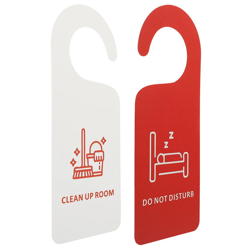 2 Pcs Do Not Disturb Listing Door Hanger Sign for Front Pvc Tags Hotel Stopper Knobs Signs Double Side Notice