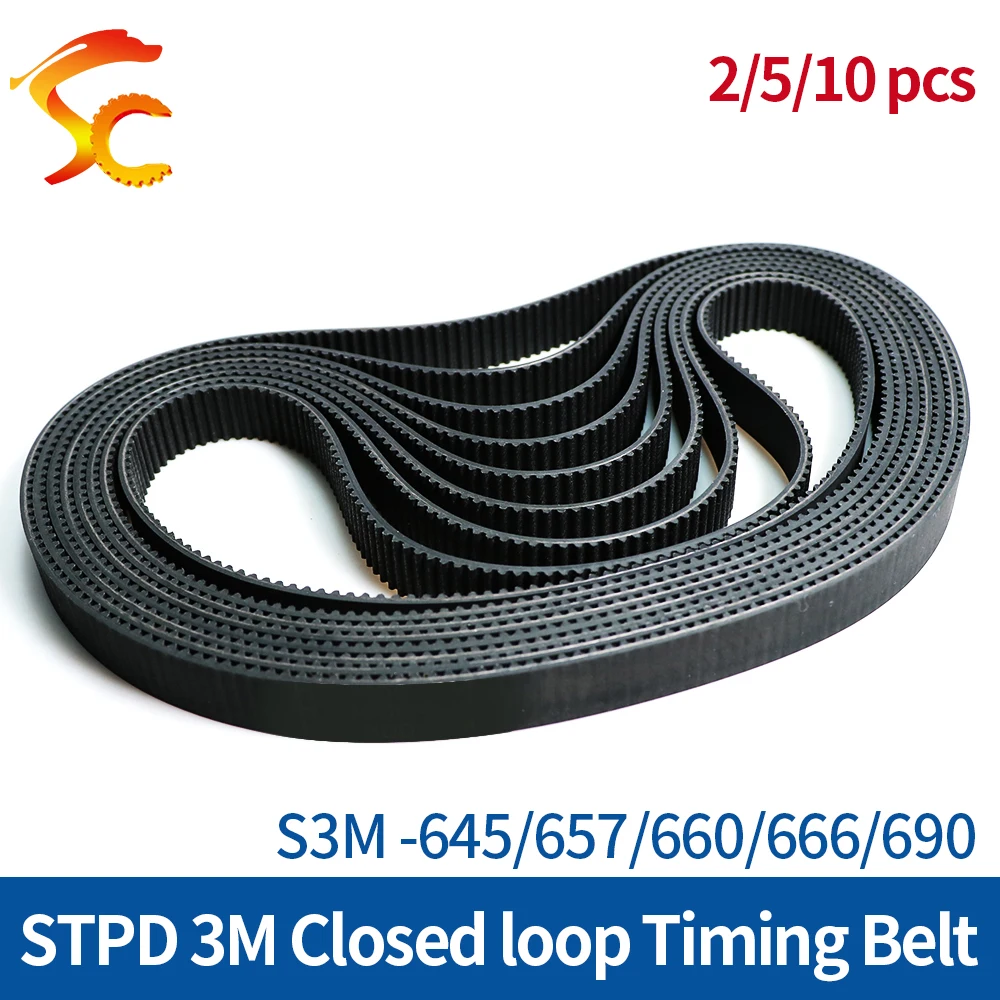 

S3M Timing Belt 645 657 660 666 690mm STPD 3M Closed Loop Rubber Synchronous Belts Width 6/10/15mm Free Shipping