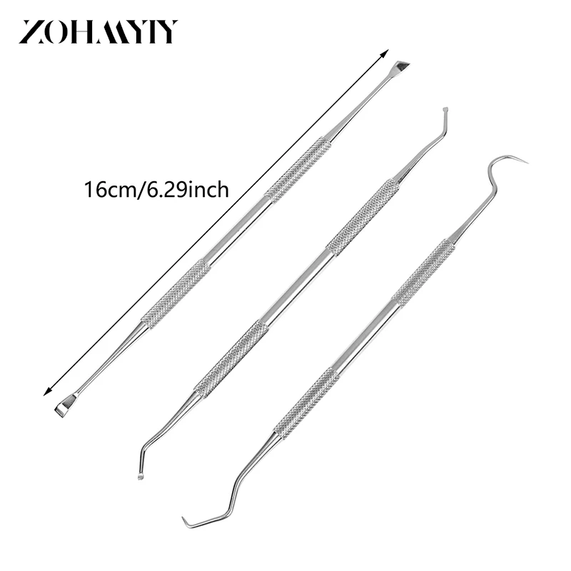 Aço inoxidável Double Ends para Dentista, Limpeza de Dentes, Higiene, Explorer, Probe Hook, Pick Dental Tools, Produtos, 3 Pçs/set