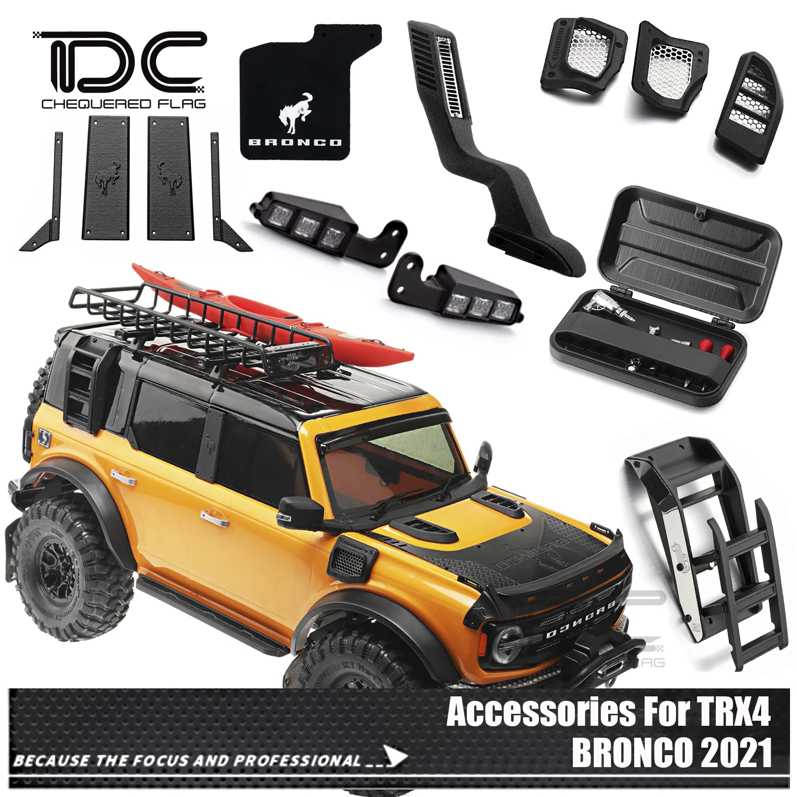 Char Rc Kit 4 Pièces Pour Crawler RC 1:10 | Jupe, Crochet De Remorquage
