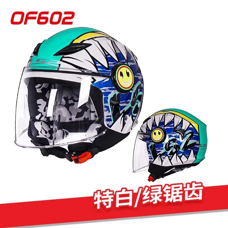 Original LS2 OF602 Children Motorcycle Helmet Cartoon Half Helmet Summer Kids Safety Helmet Protection Casco Moto Capacete ls2