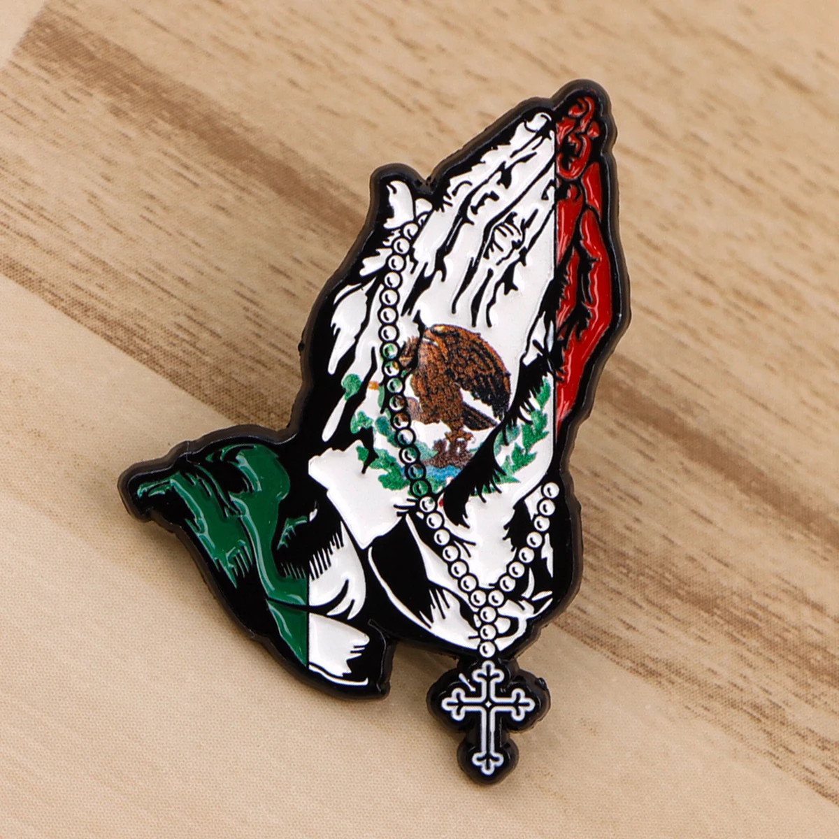 

Mexican Flag Enamel Pin Prayer Gesture Lapel Pins for Backpacks Brooches Clothes Badge Cosplay Accessories Friends Gift Toysture