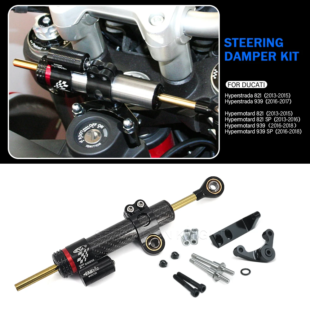 

Motorcycle Steering Damper For Ducati Hypermotard 821 939 SP Hyperstrada 821 939 Accessories Stabilizer Mounting Bracket Kit