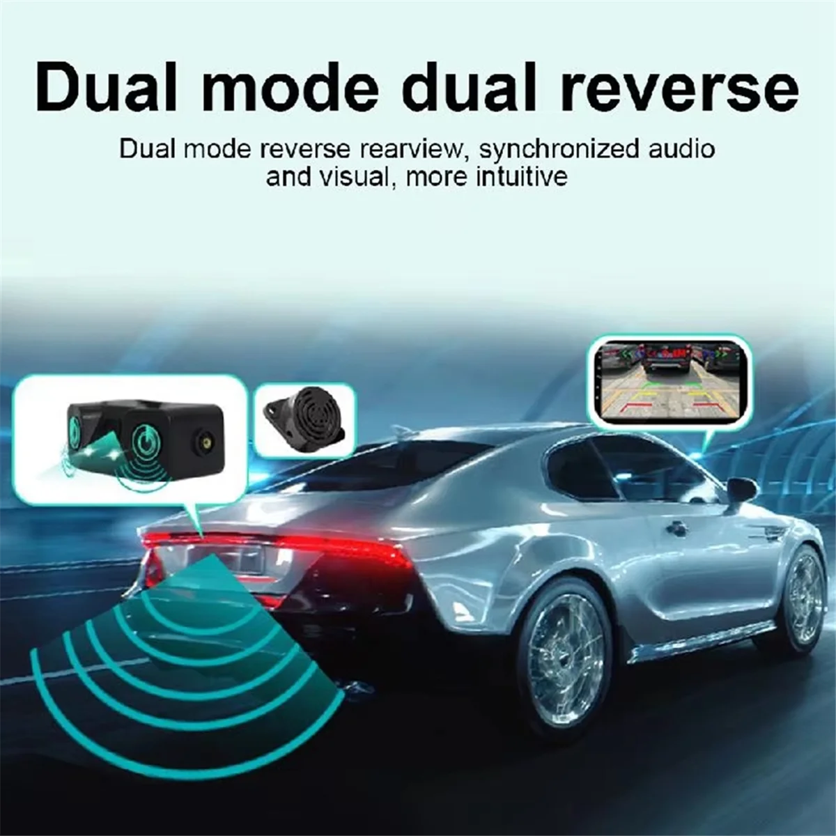 A43MM 3 in 1 HD CCD Car Rear View Camera Parking Radar Detector Sensor LED Night Vision Waterproof Reverse Camera