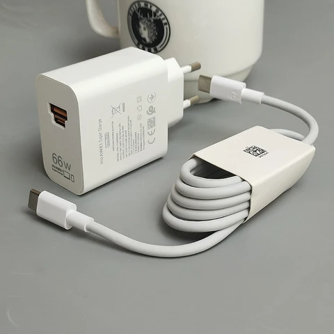 Сверхбыстрое зарядное устройство Huawei 66W с портами USB A/C, адаптер 6A Type-C PD, кабель для Huawei Mate 70 60 Pro+ RS Pura 80 70 Ultra Nove 15 14