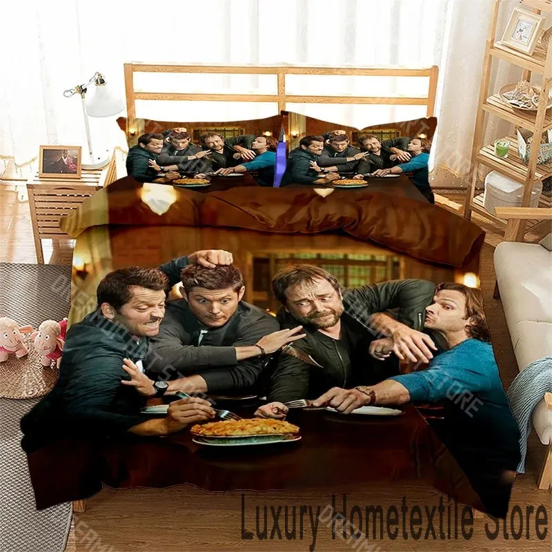 3D Printed Supernatural TV Bedding Set for Boys Girls Duvet Cover Pillowcase Included Twin Queen King Full Single Double Sizes