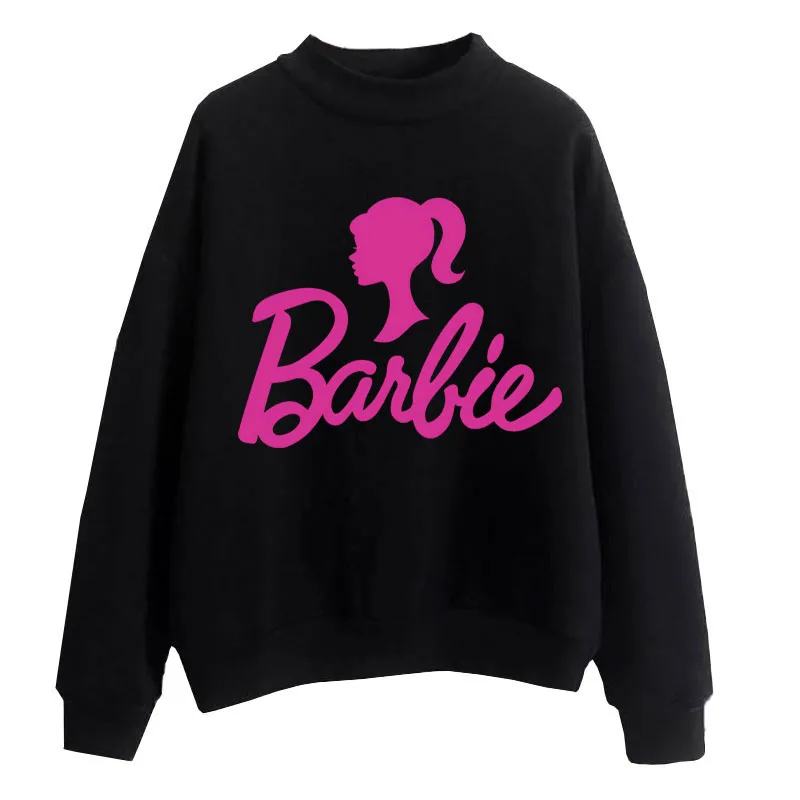 Kawaii Cartoon Anime American Barbie Hooded Pullover Sweatshirt Spring and Autumn Loose Thin Mid-Collar Coat Cute Sweatshirt