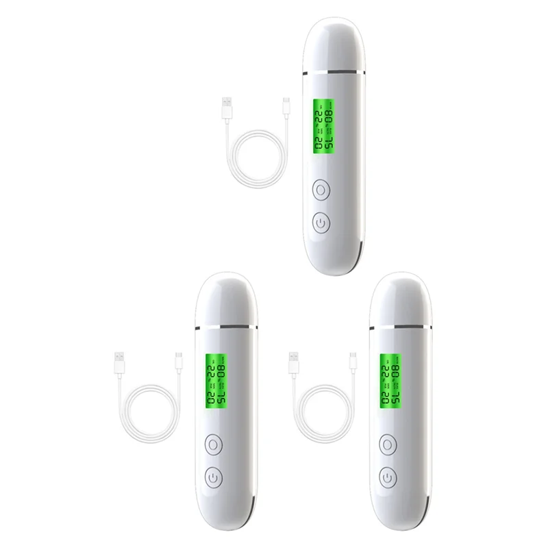 

【DURABLE】3X Тестер уровня влажности кожи, умный тестер уровня воды и жира, ЖК-дисплей, измеритель влажности кожи лица, детектор флуоресцентных агентов