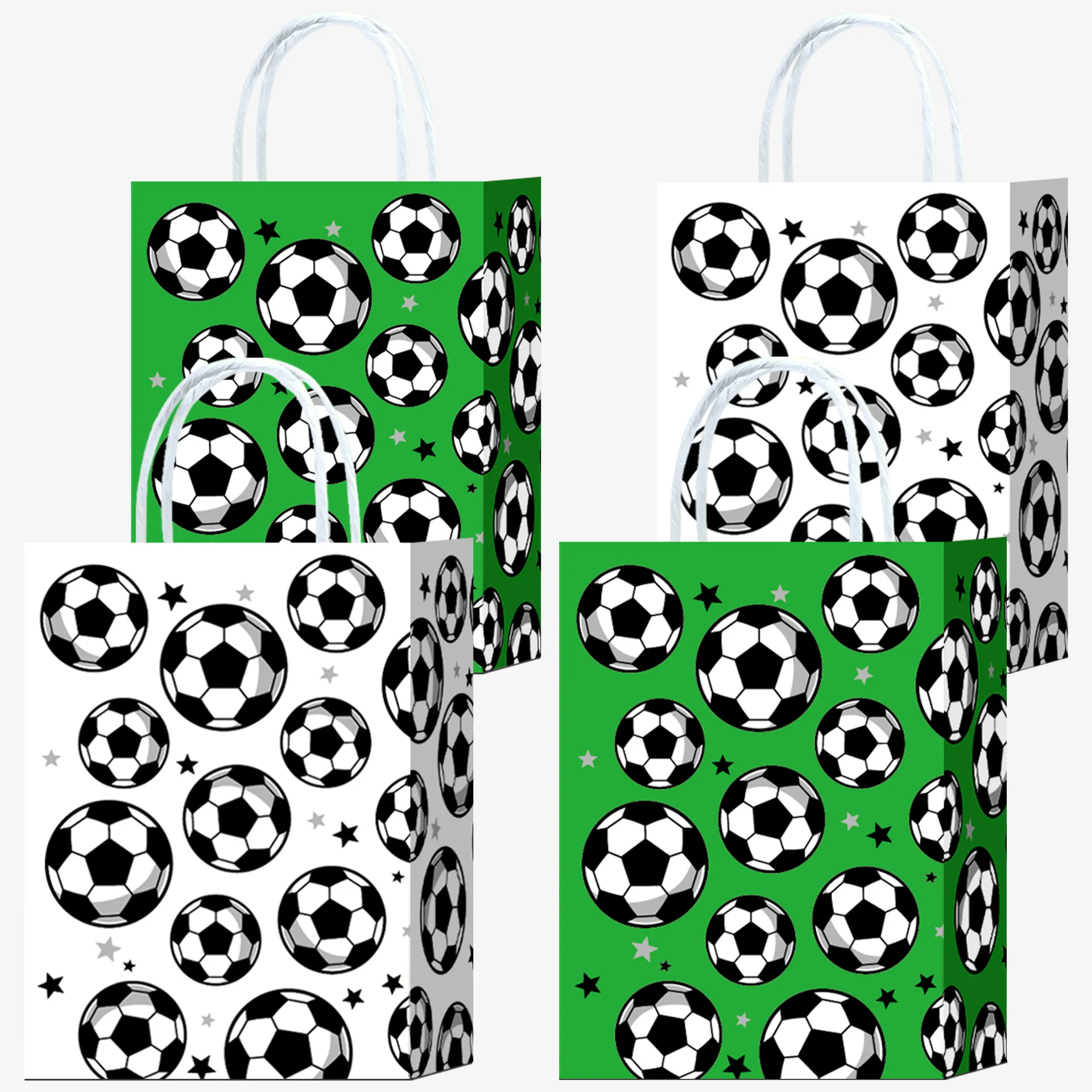 5/10/30/50pcs Soccer Ball Paper Bags Football Birthday Party Decor Sports Soccer Party Gift Bag Paper Bag with Handle