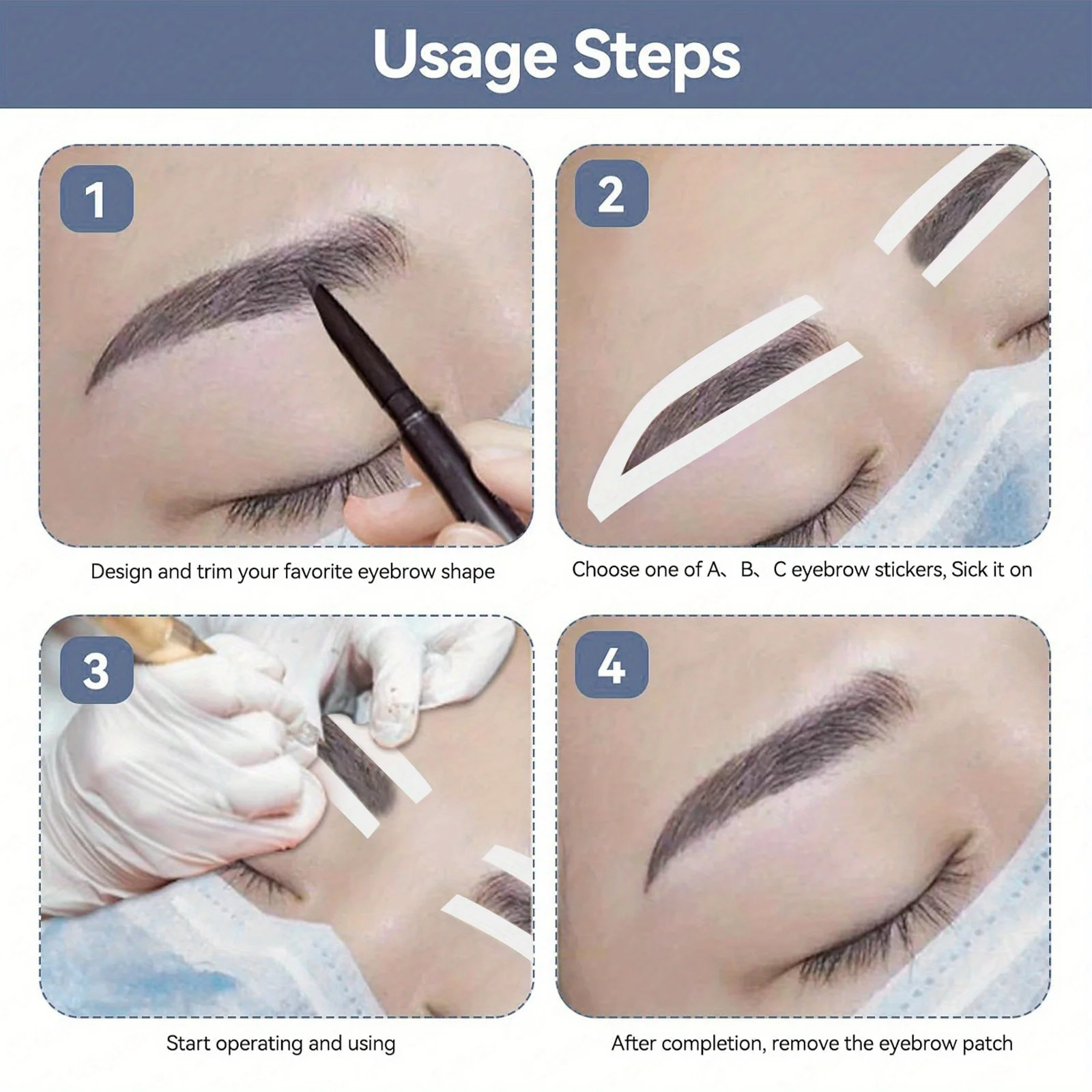 10 Pairs 3 Styles Disposable Adhesive Eyebrow Stencil Stickers Shaping Drawing Guide Tape Airbrush Makeup Brow Template DIY Tool