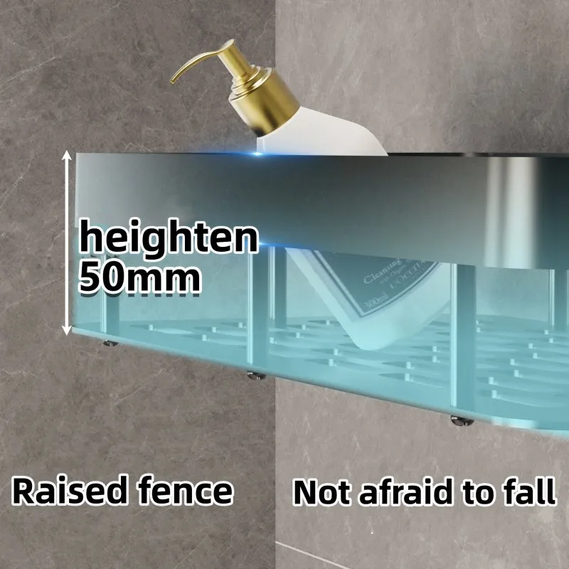 Bathroom Shelf Makeup Storage Organizer Aluminum Alloy Wall Mounted Shampoo Bottle Shower Rack for Bathroom Kitchen Accessories image 4