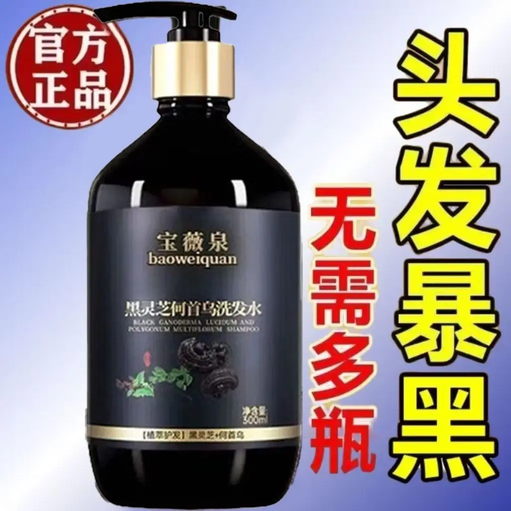 He Shou Wu Black Ganoderma Deep Nourishing Shampoo 300ml, Herbal Hair Care Strengthens Roots for Dry Brittle Hair