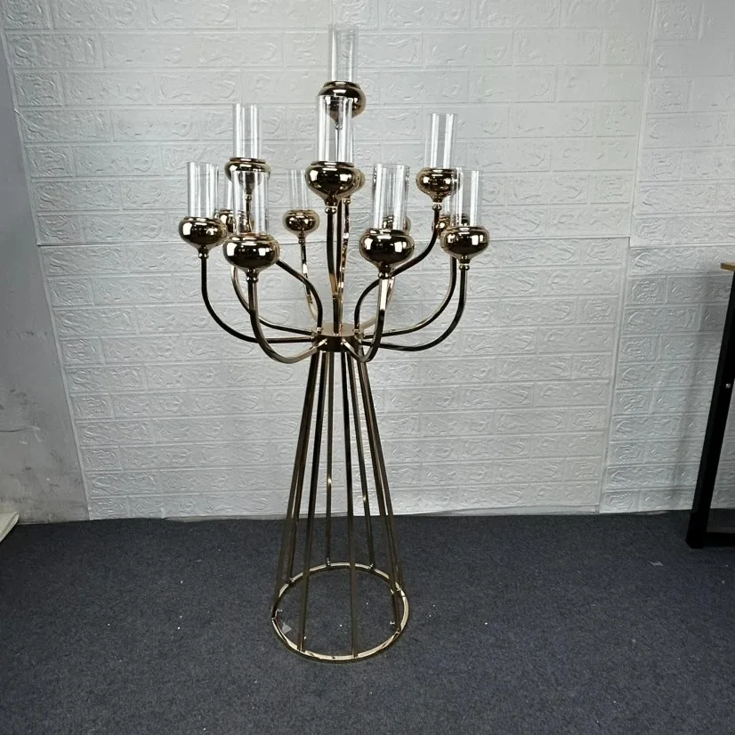 

Metal Candelabra Luxury Candle Holders Stands Wedding Table Centerpieces Road Lead For Home Party Decoration