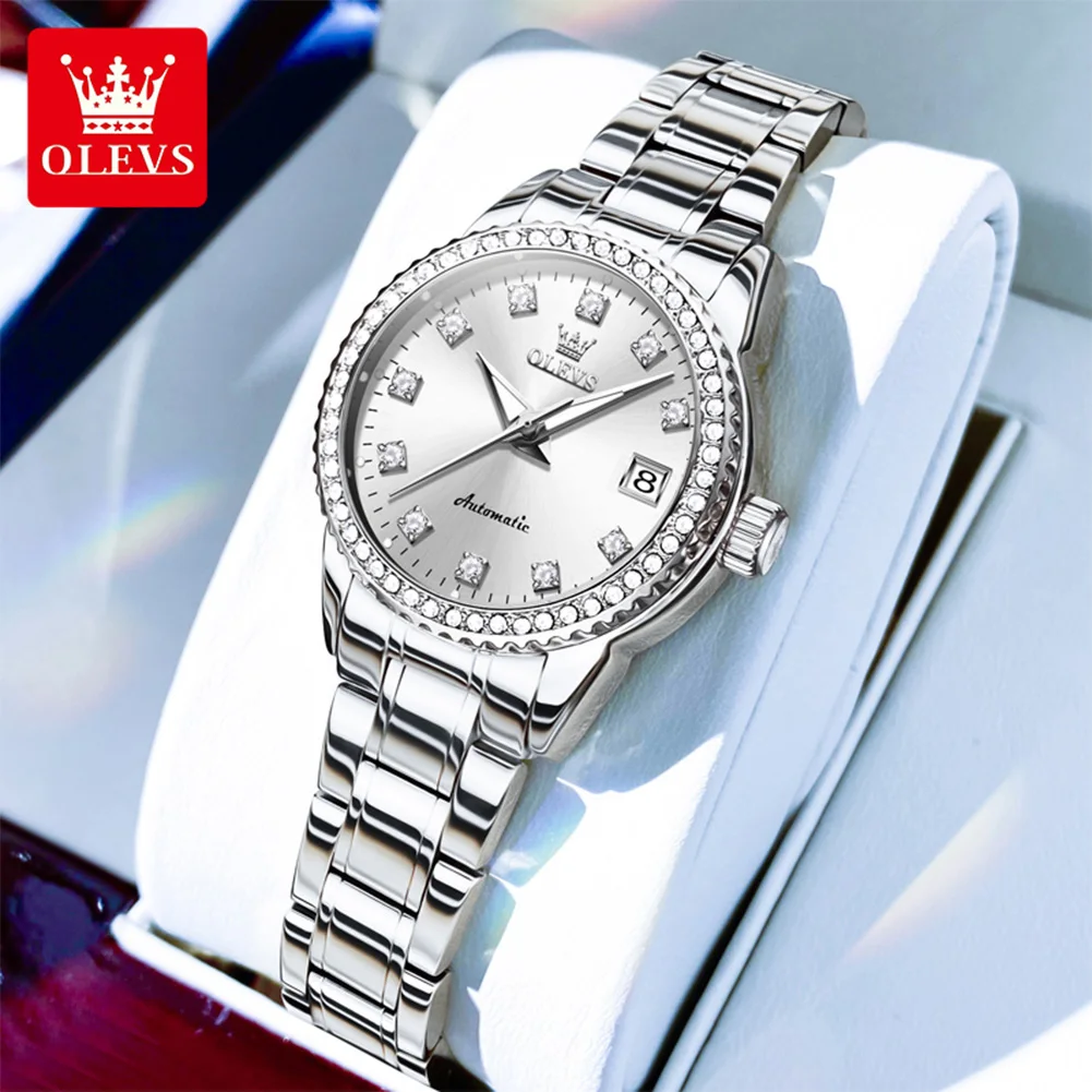 OLEVS 7003 New Color Elegant Luxury Women Watches Automatic Mechanical Watch Stainless Steel Date Watches For Woman Gifts Reloj