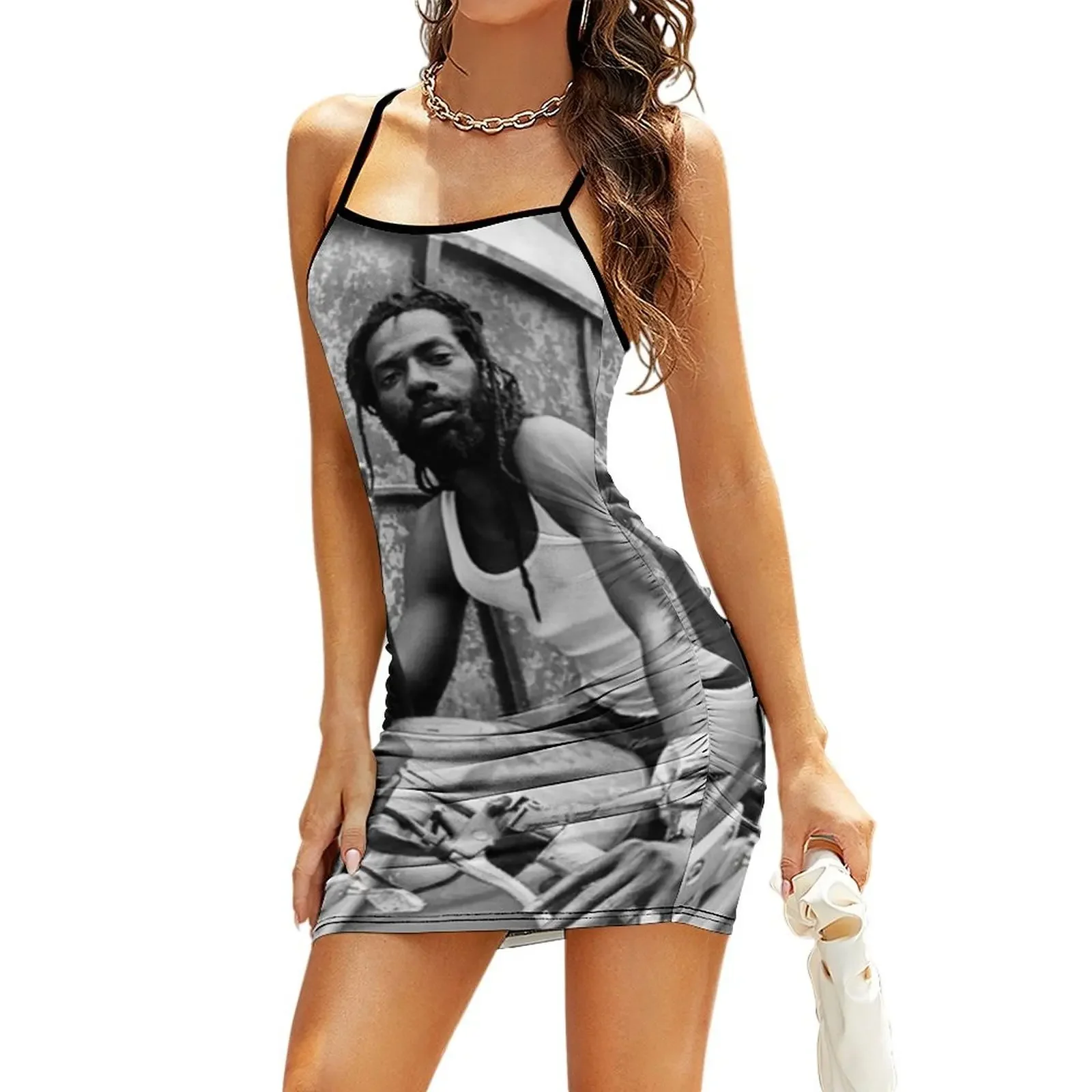 

Buju Banton Retro Poster Art Sling Dress prom dress 2026 Women's evening dress Evening gown
