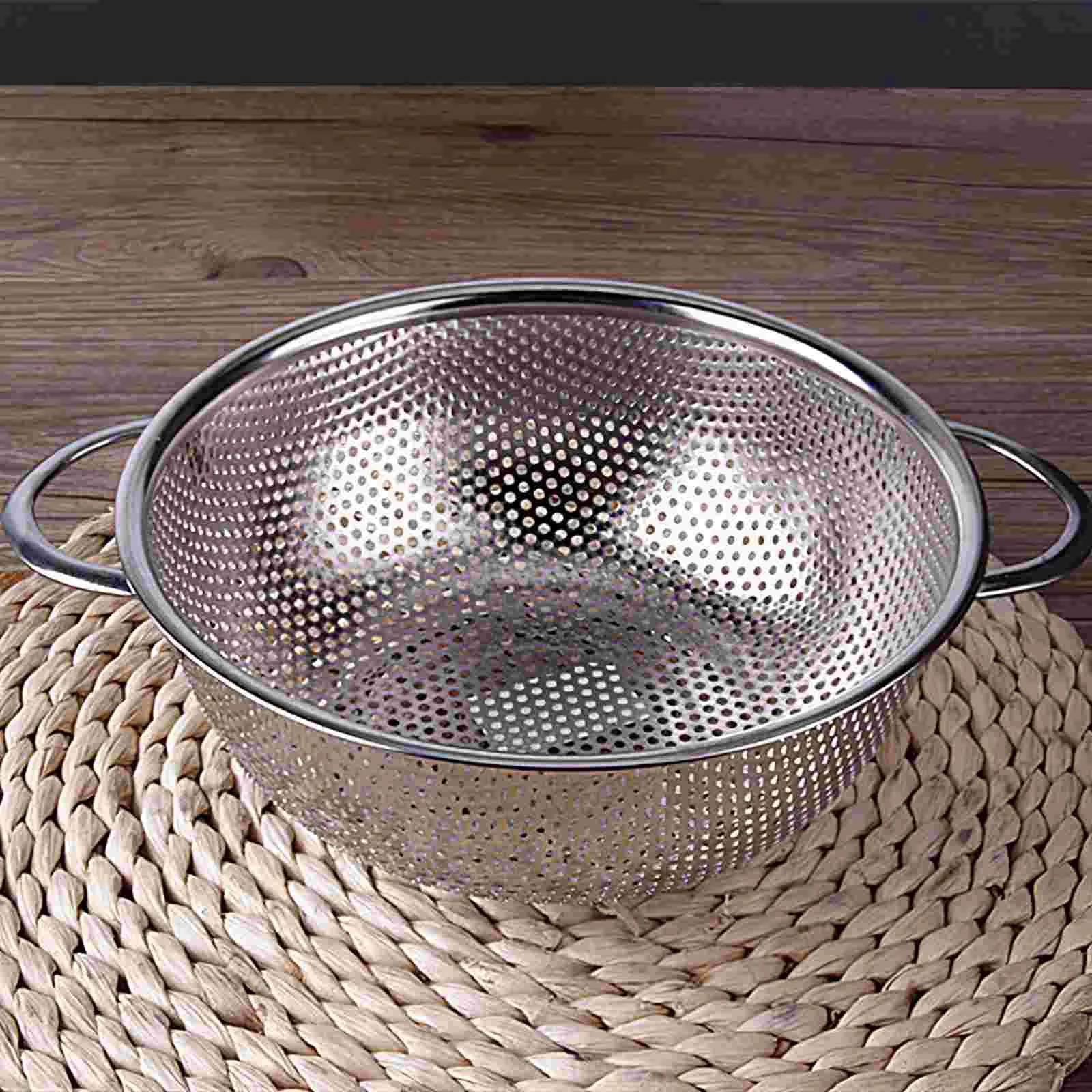 

Fruit and Vegetable Basket Spaghetti Stainless Steel Storage Drain Silver Kitchen